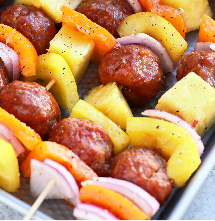 Grilled Sweet And Sour Meatball Skewers Largo Bar Grill